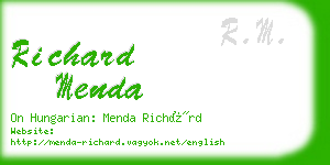 richard menda business card